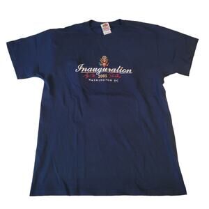 2005 George Bush Inauguration T-Shirt Men’s Medium Blue Embroidered Political